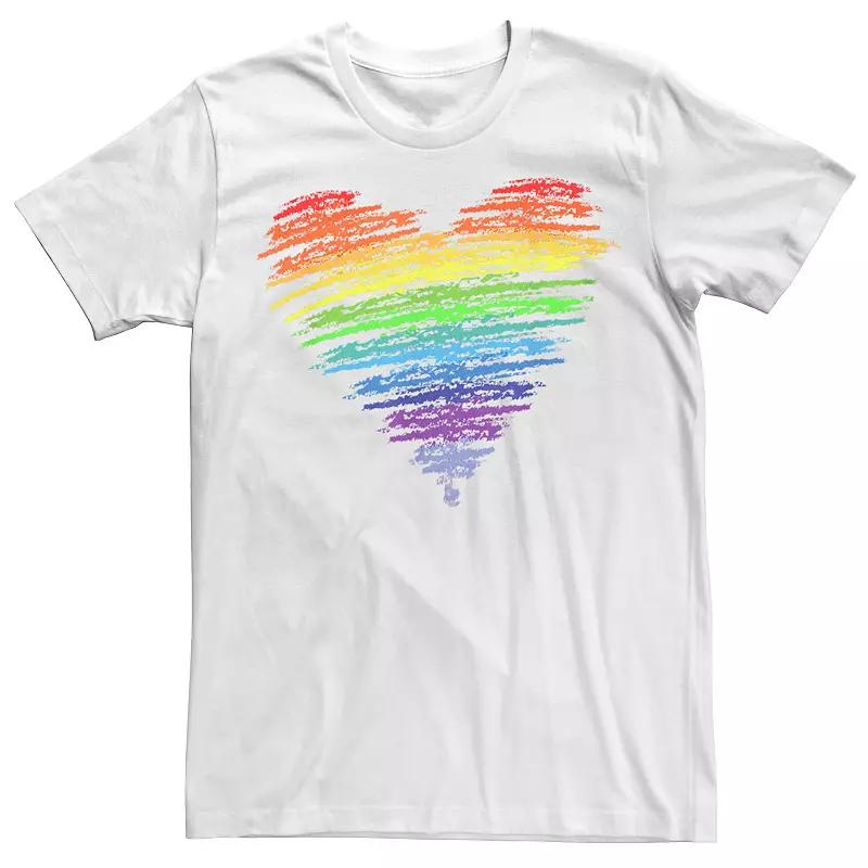 Men's Pride Love Wins Rainbow Heart Graphic Tee,  Product Image