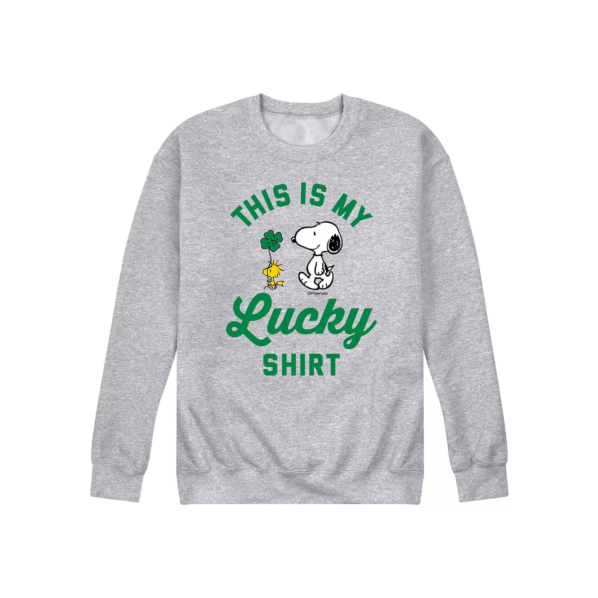 Men's Peanuts Lucky Shirt Fleece Sweatshirt,  Product Image