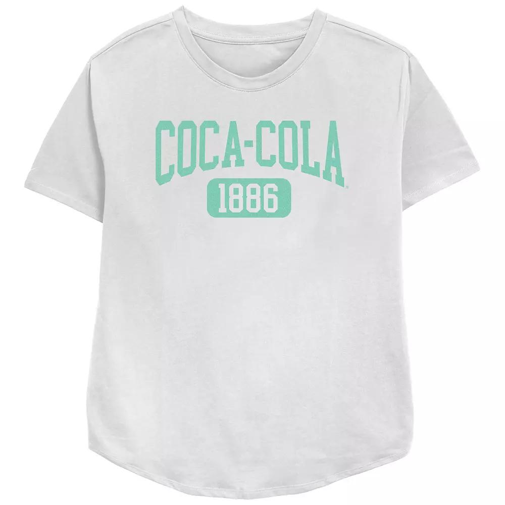 Women's Coca-Cola 1886 Collegiate Relaxed Fit Graphic Tee, Girl's, Size: Medium, White Product Image