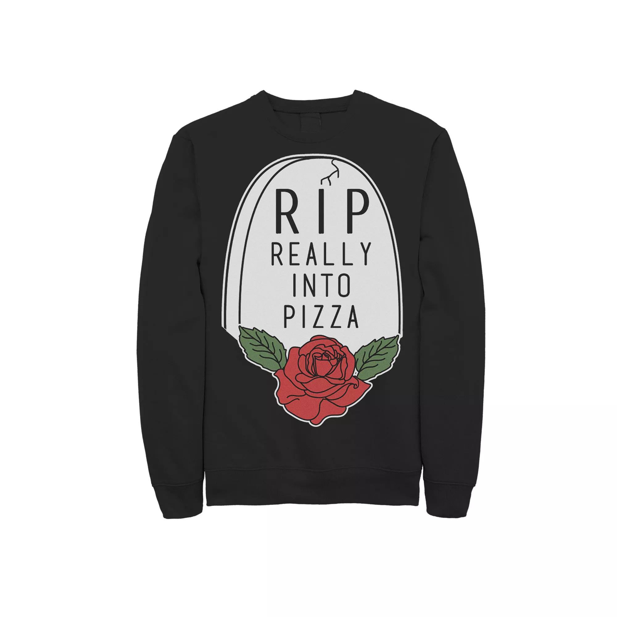 Mens Halloween RIP Really Into Pizza Headstone Sweatshirt, Men's,  Product Image
