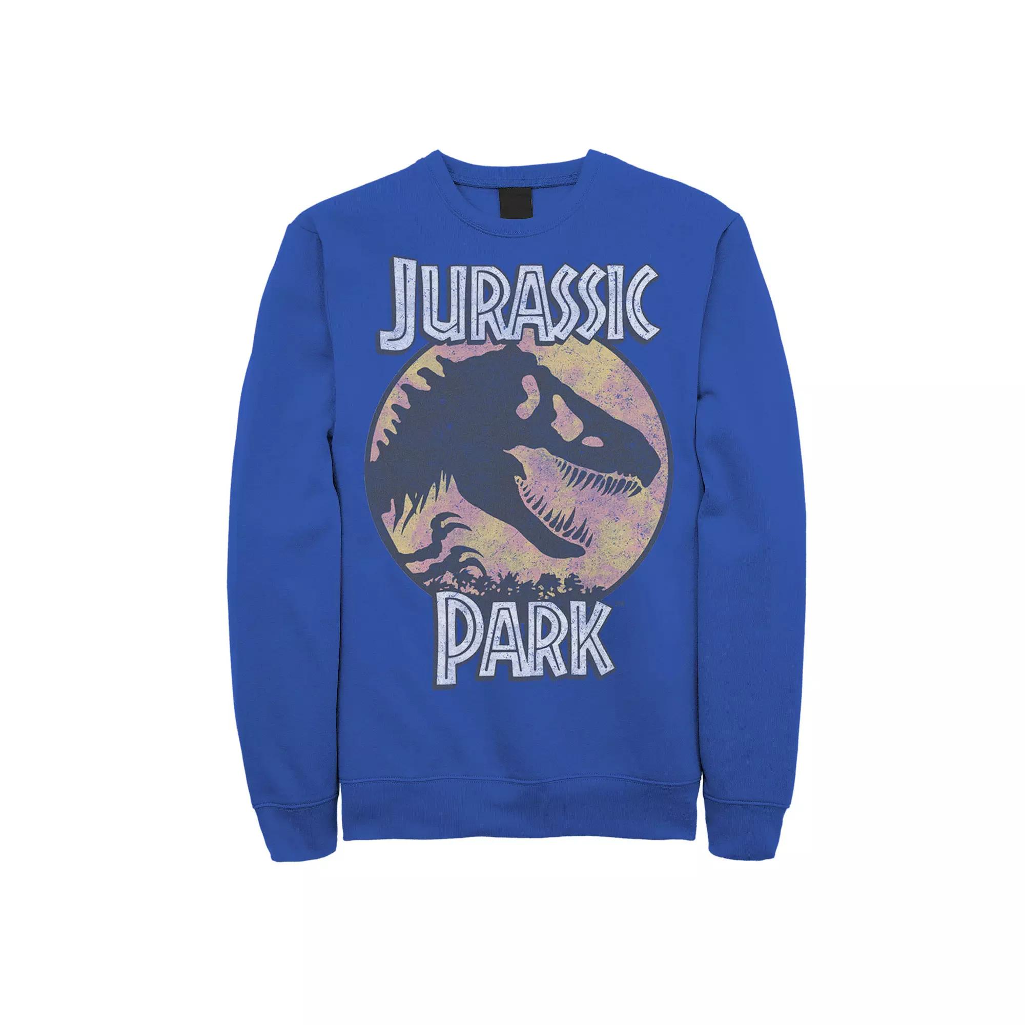 Men's Jurassic Park Blue And Orange Retro Rex Sweatshirt, Size: XXL, Royal Product Image