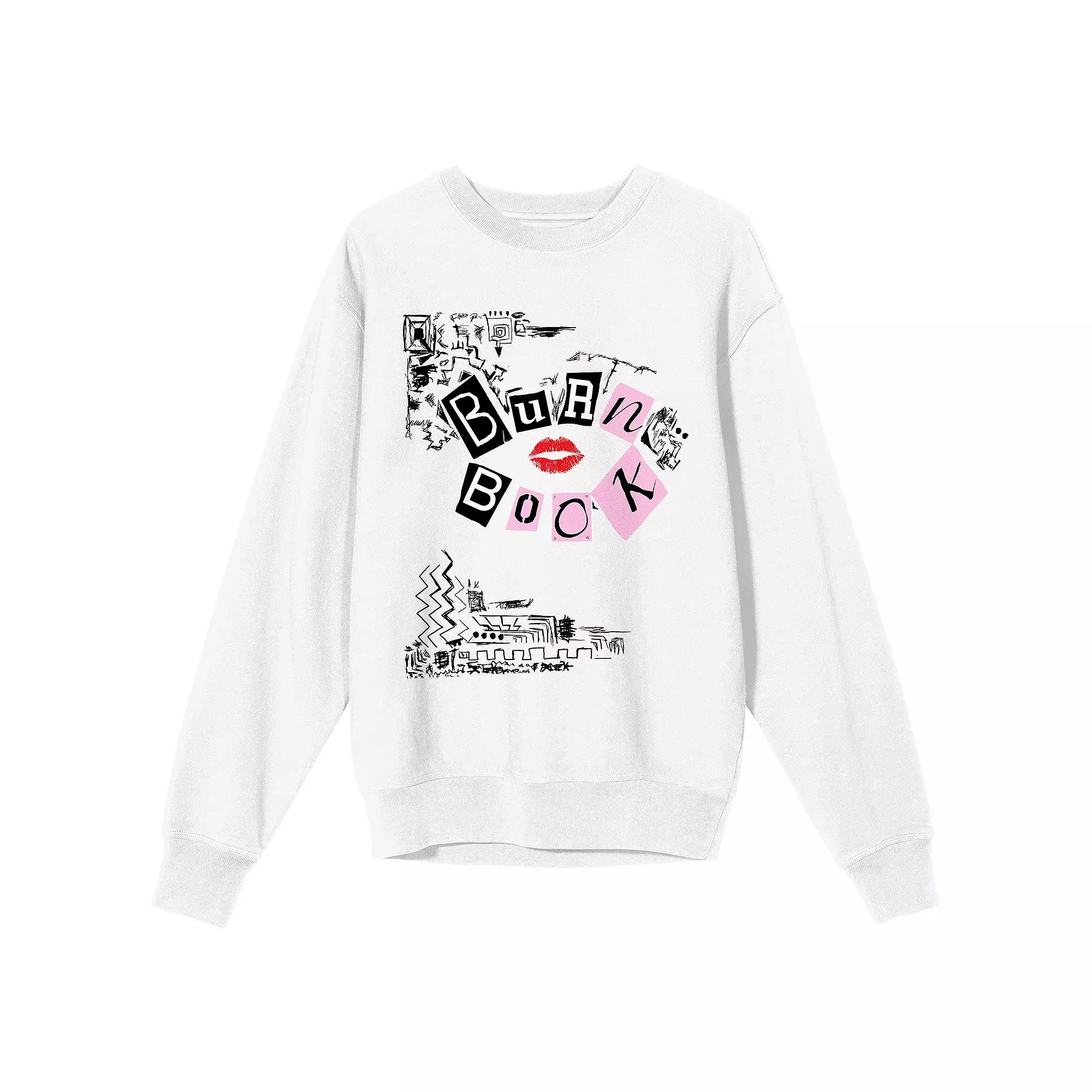 Juniors' Mean Girls Burn Book Long Sleeve Graphic Tee, Girl's, Size: Large, White Product Image
