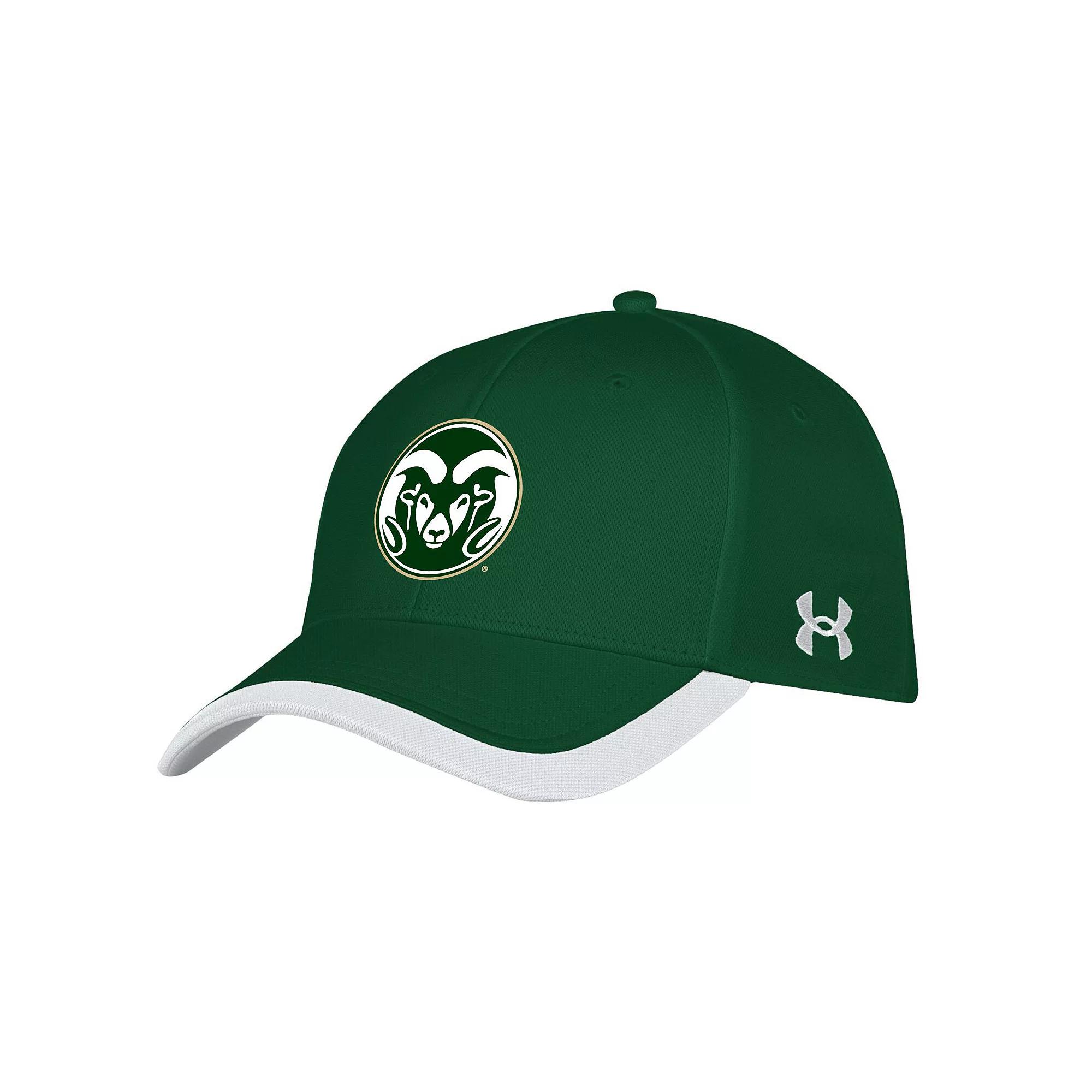 Men's Under Armour Green Colorado State Rams Sideline Blitzing Accent Adjustable Hat Product Image