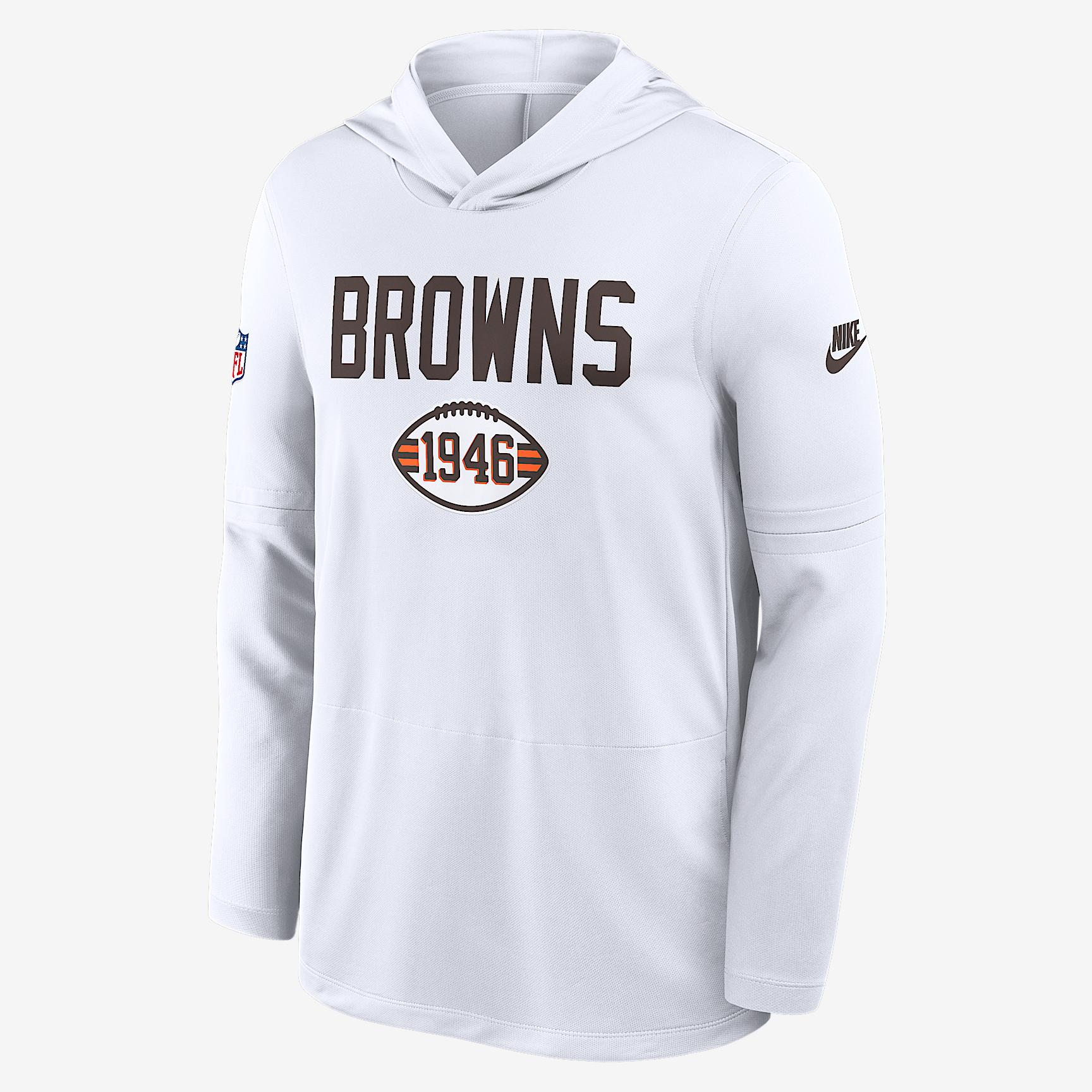 Cleveland Browns Pass Accuracy Nike Mens Dri-FIT NFL Long-Sleeve Hooded Top | 03B910AQ93-D60 Product Image
