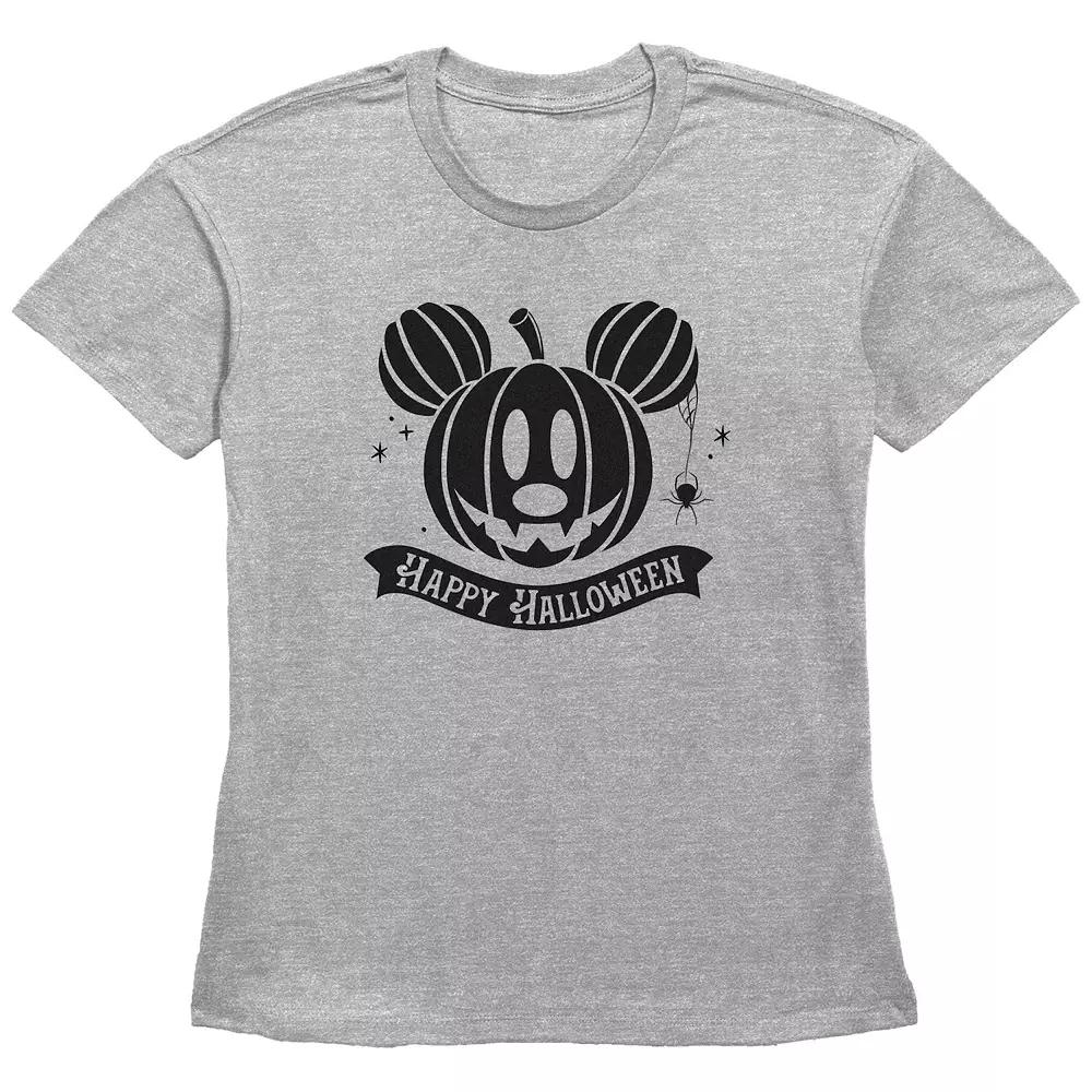 Disney's Mickey Mouse Jack O Lantern Happy Halloween Women's Graphic Tee,  Product Image
