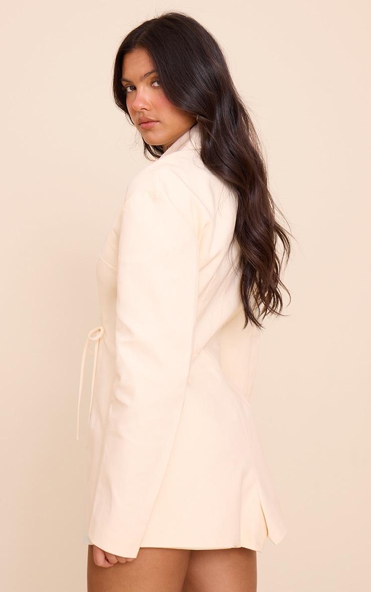 Cream Woven Wrap Blazer Romper Product Image
