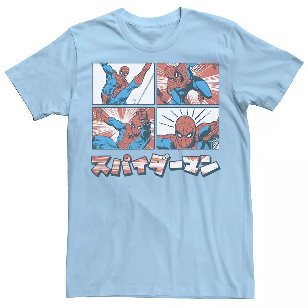 Men's Marvel Spider-Man Kanji Comic Panels Graphic Tee,  Product Image