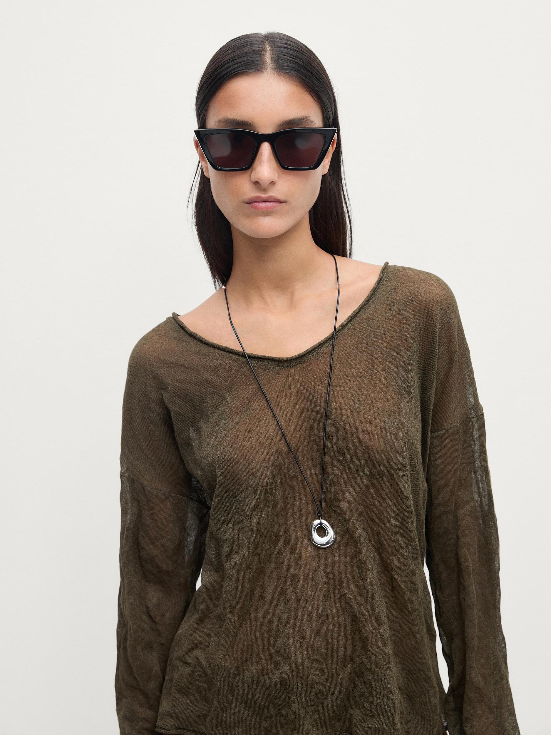 Creased-effect knit sweater Product Image