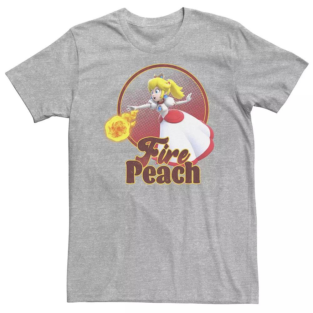 Big & Tall Nintendo Super Mario 3D World Princess Peach Fireball Circle Tee, Men's,  Product Image