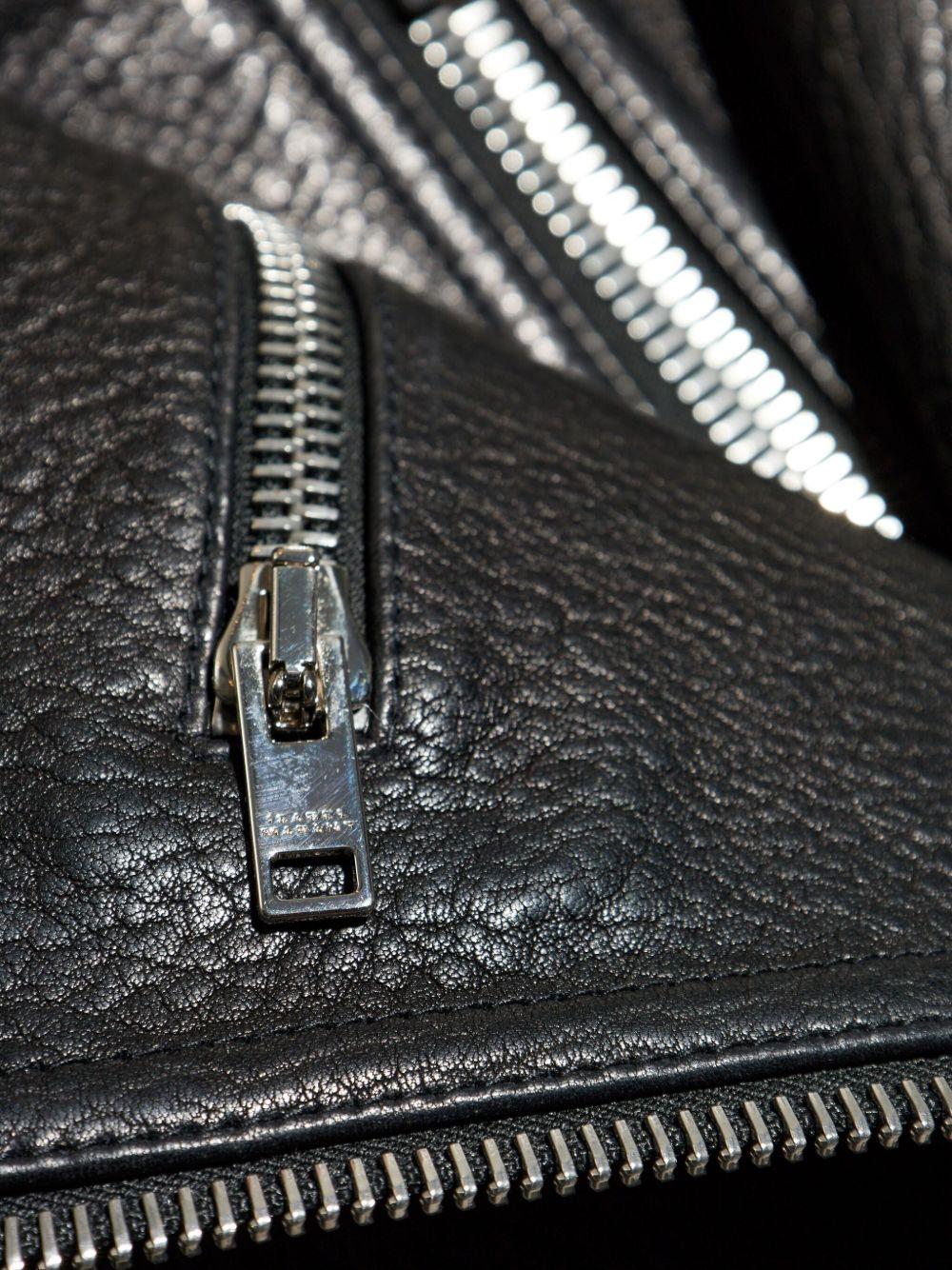 ISABEL MARANT Aneli Double-collar Leather Bomber Jacket In Black Product Image