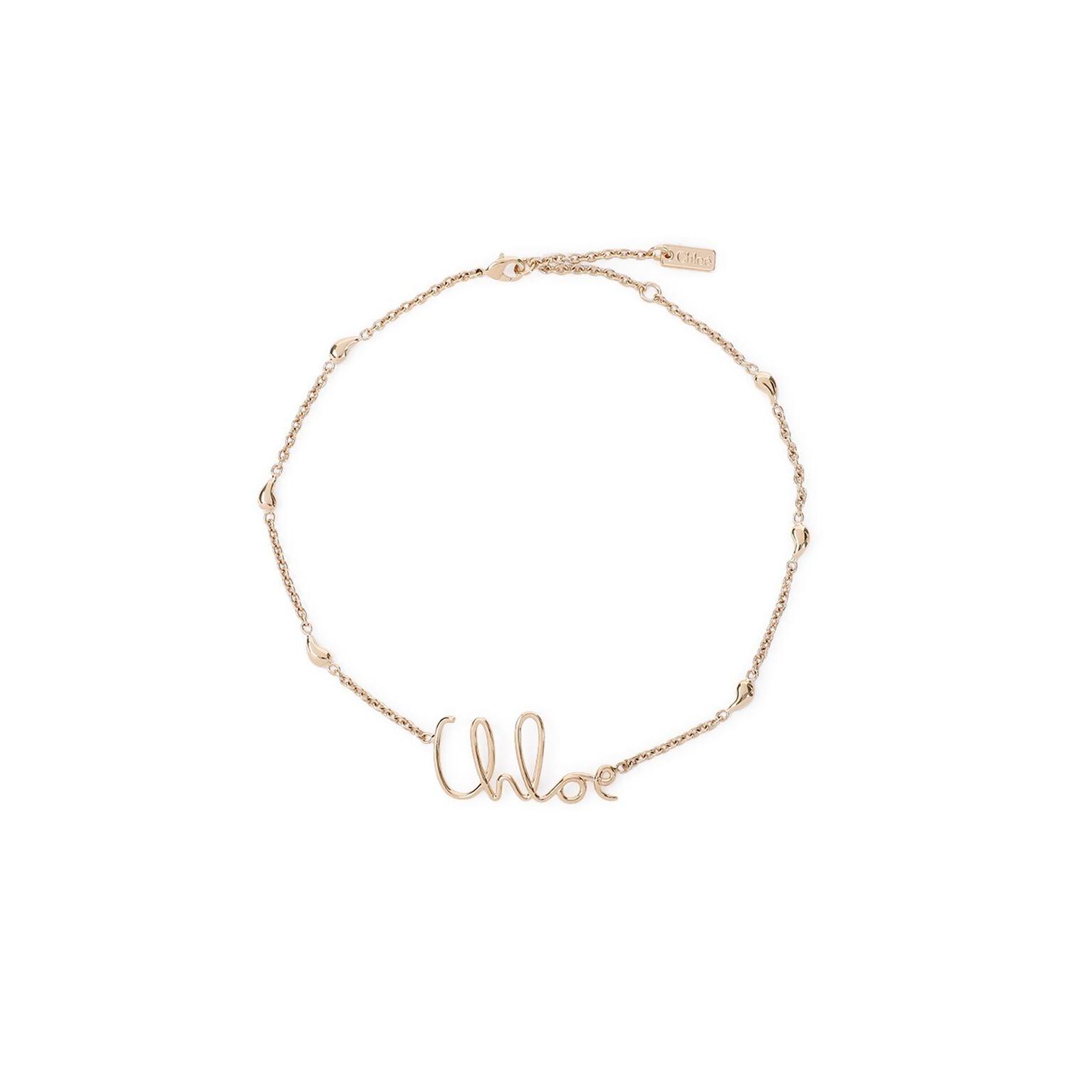 CHLOÉ Golden Logo Shells Necklace Product Image