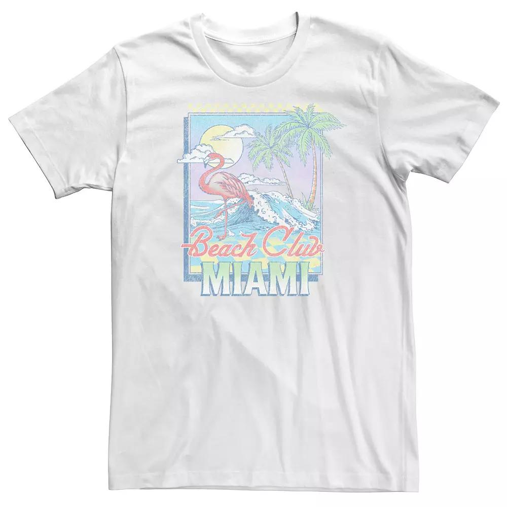 Big & Tall Flamingo Beach Club Miami Stamp Graphic Tee, Men's,  Product Image