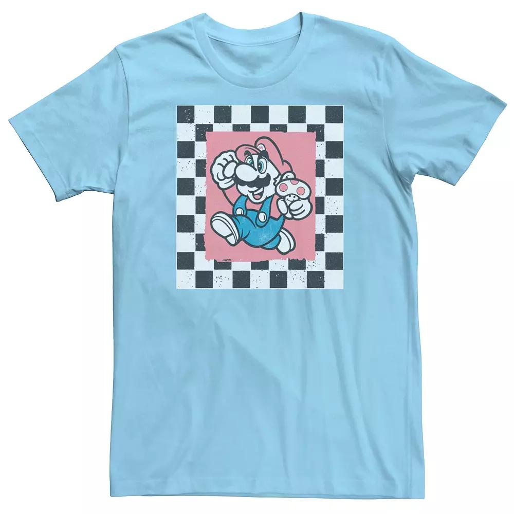 Men's Nintendo Super Mario Checkered Square Portrait Tee,  Product Image