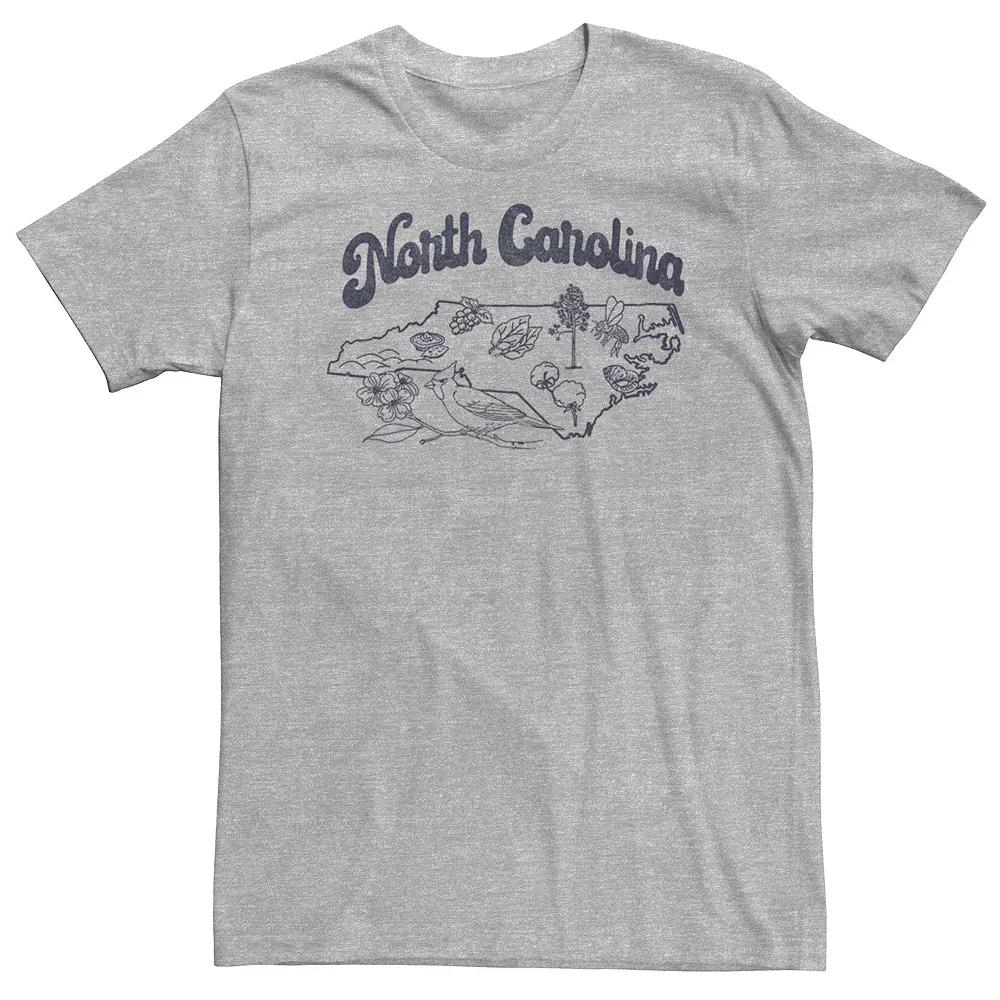 Big & Tall North Carolina Landmarks Map Sketch Tee, Men's,  Product Image