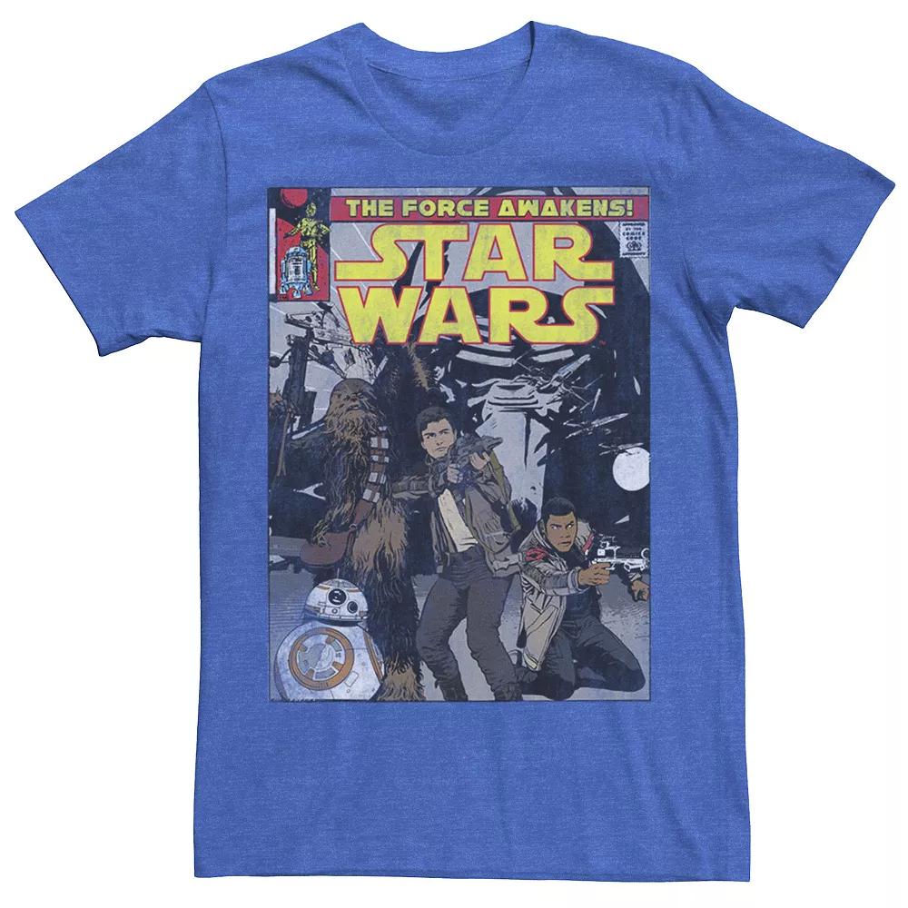 Men's Star Wars The Force Awakens Comic Book Cover Tee, Size: XL, Royal Grey Product Image