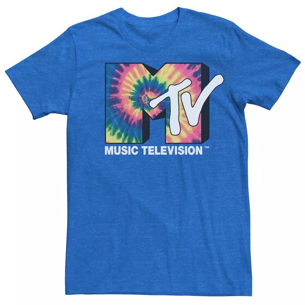 Men's MTV Vintage Tie Dye Tee, Size: XL, Royal Grey Product Image