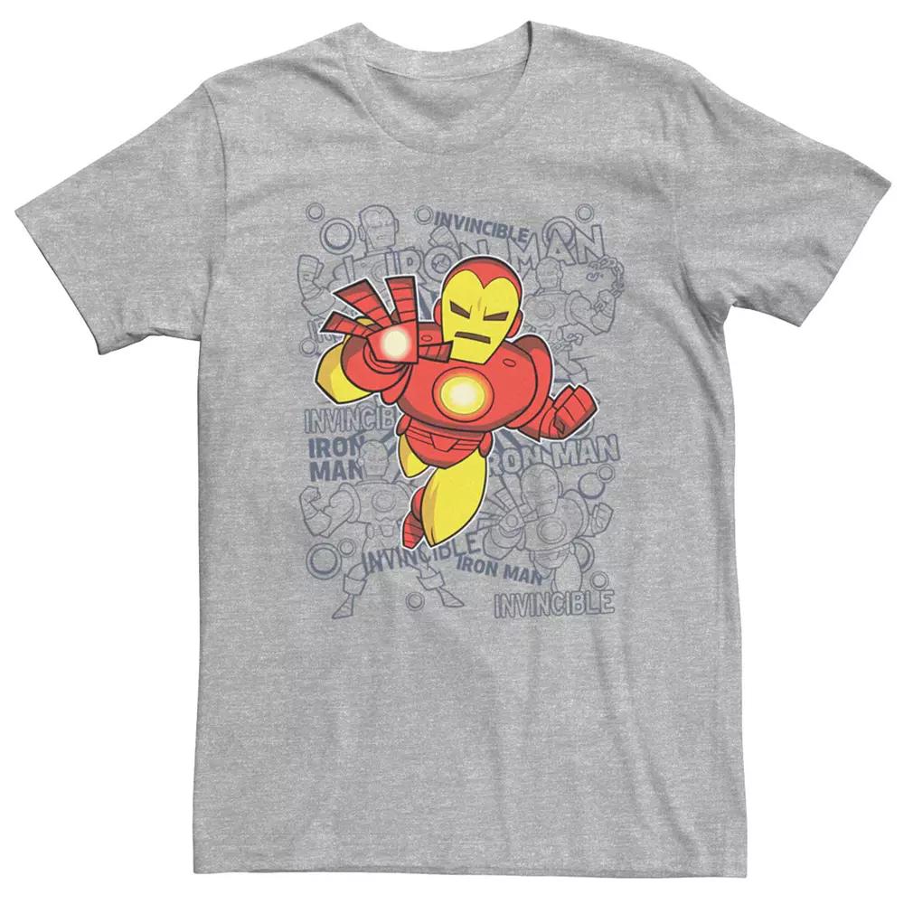 Men's Marvel Retro Iron Man Doodle Tee, Size: 3XL, Athletic Grey Product Image