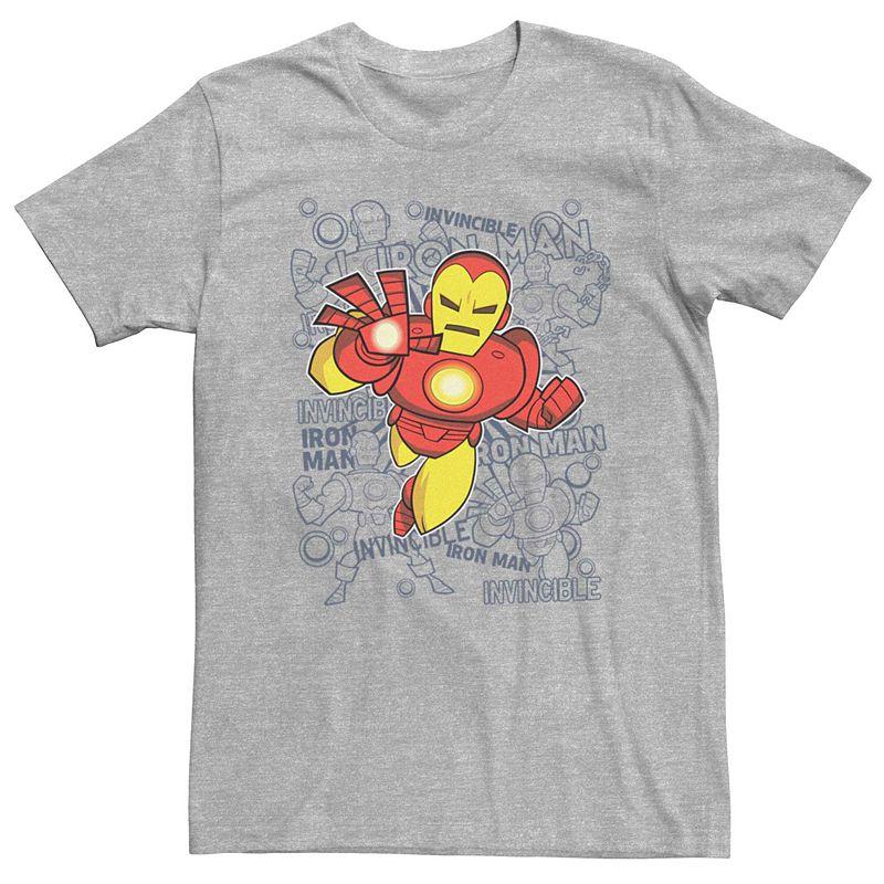 Men's Marvel Retro Iron Man Doodle Tee, Size: 3XL, Athletic Grey Product Image