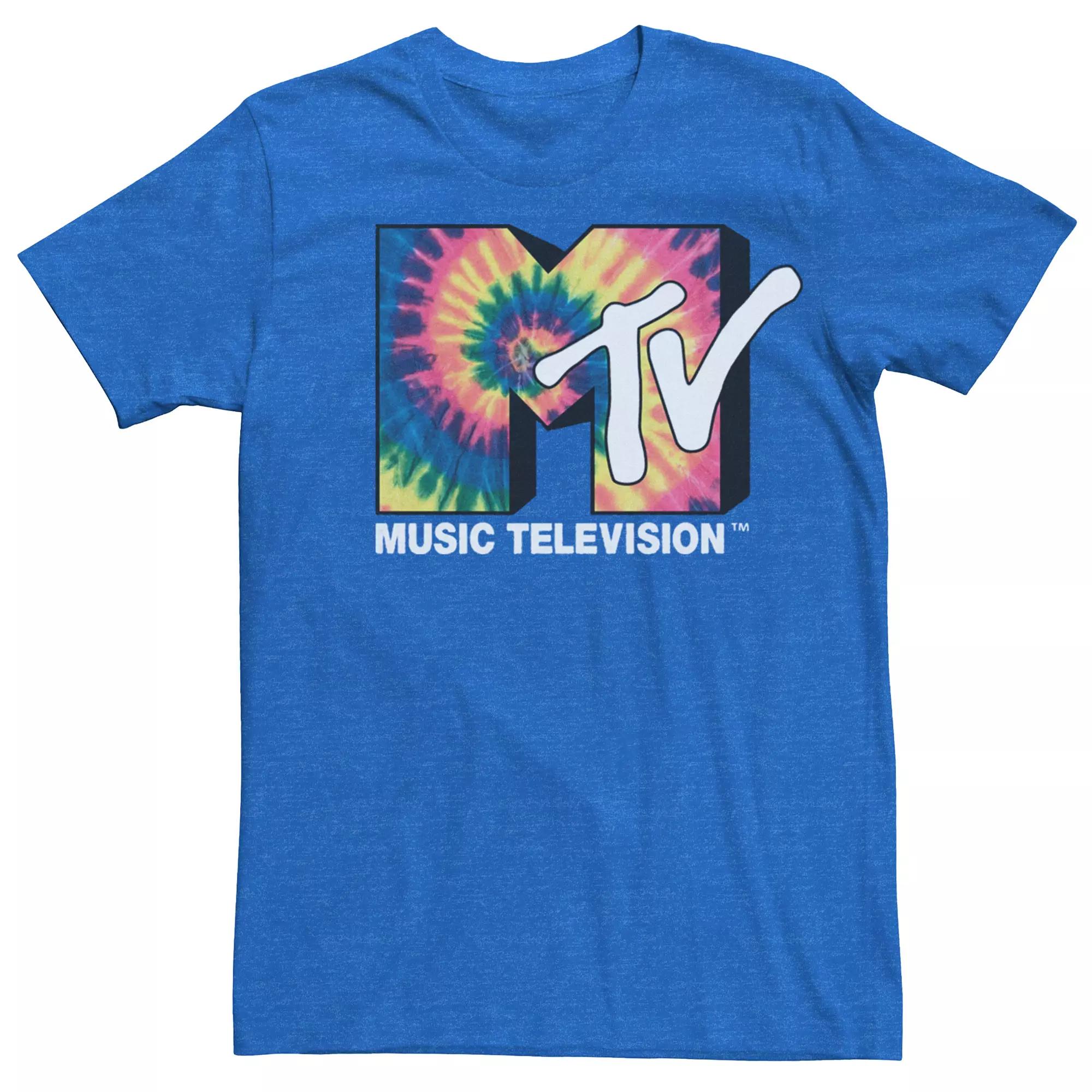 Men's MTV Vintage Tie Dye Tee, Size: XL, Royal Grey Product Image