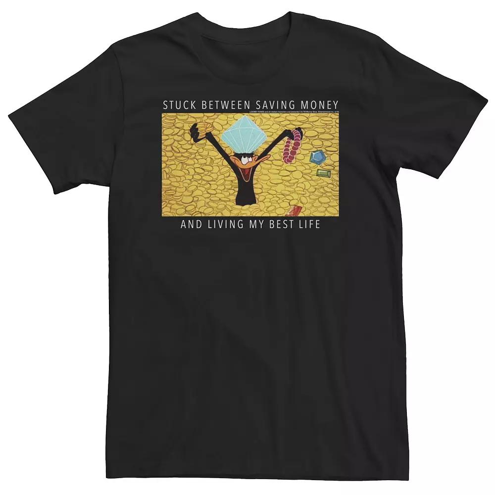 Big & Tall Looney Tunes Daffy Duck Stuck Between Saving Money Meme Tee, Men's,  Product Image