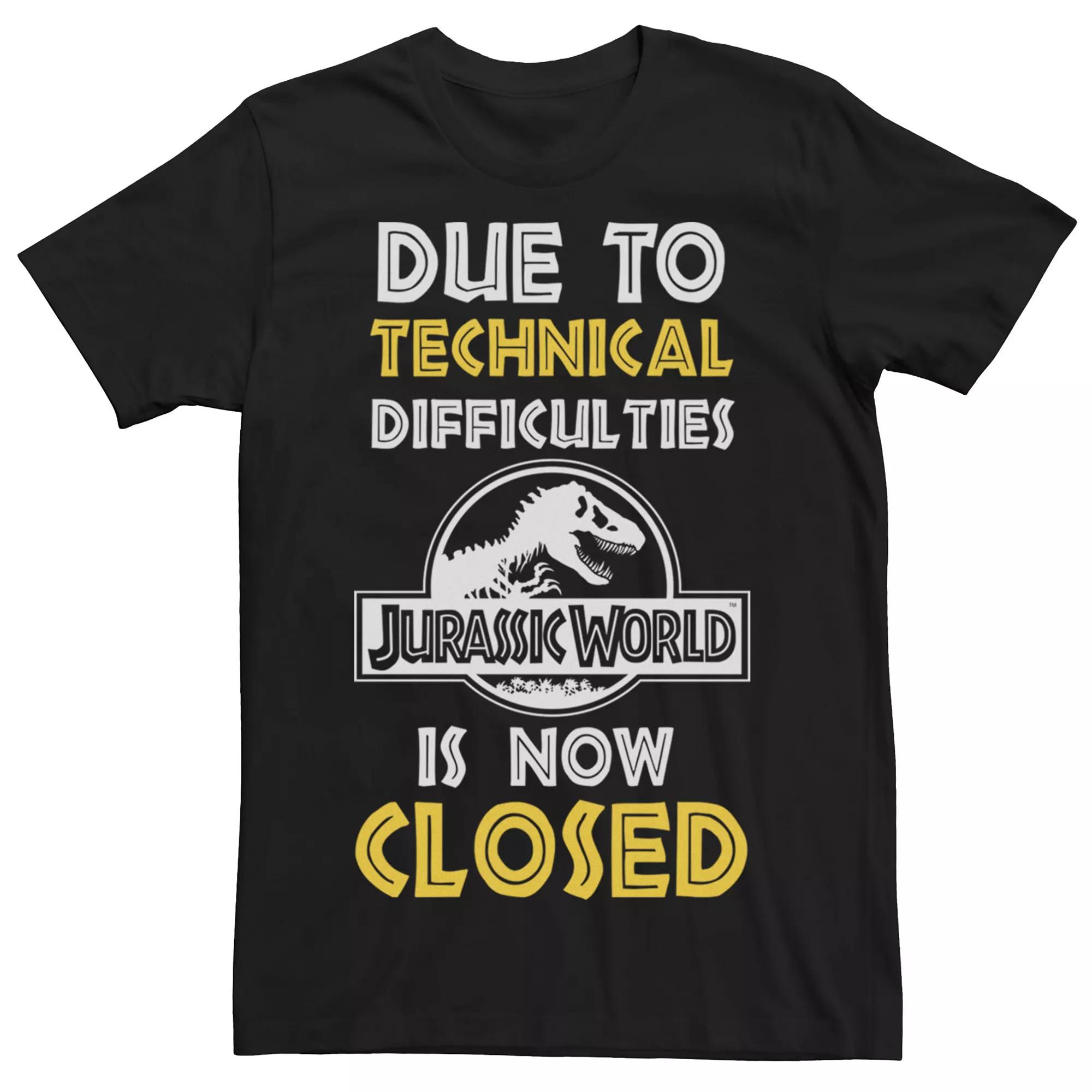 Men's Jurassic World Technical Difficulties Sign Tee,  Product Image