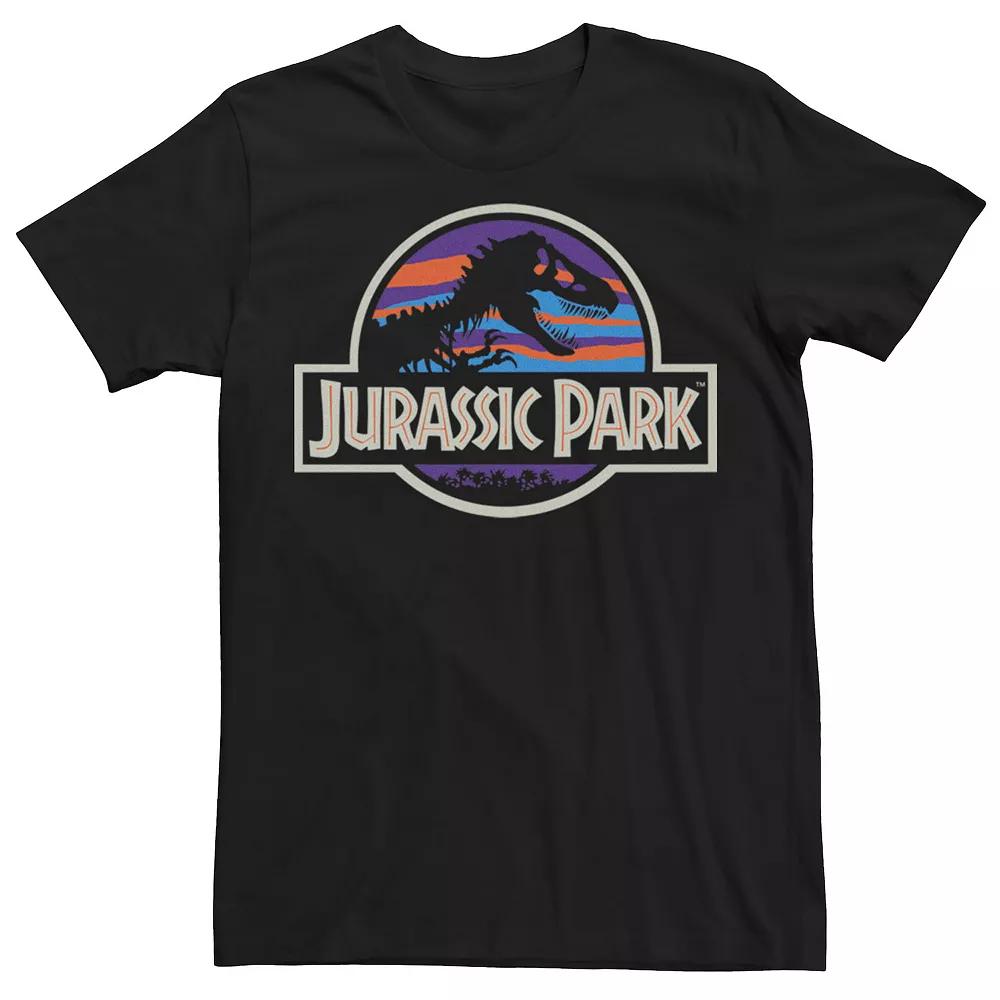 Men's Jurassic Park Colorful Background Logo Tee,  Product Image