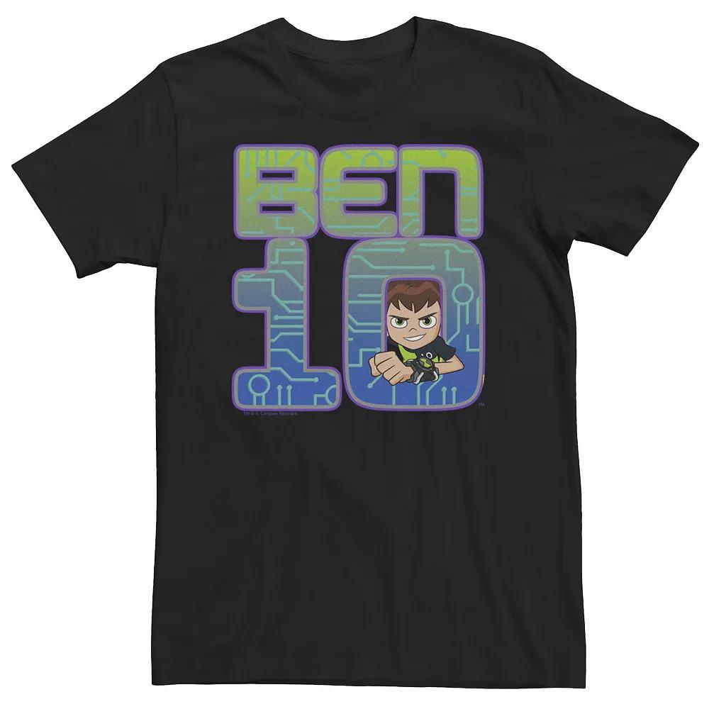 Big & Tall Cartoon Network Ben 10 Simple Portrait Logo Tee, Men's, Size: 4XL Tall, Black Product Image