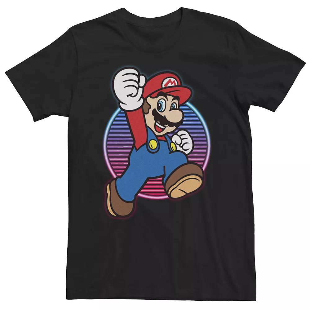 Big & Tall Nintendo Super Mario Neon Power Jump Hero Tee, Men's,  Product Image