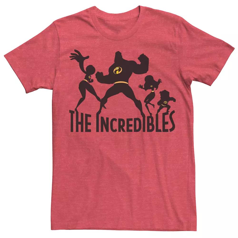 Disney / Pixar's The Incredibles Men's Family Silhouette Tee, Size: XL, Red Grey Product Image