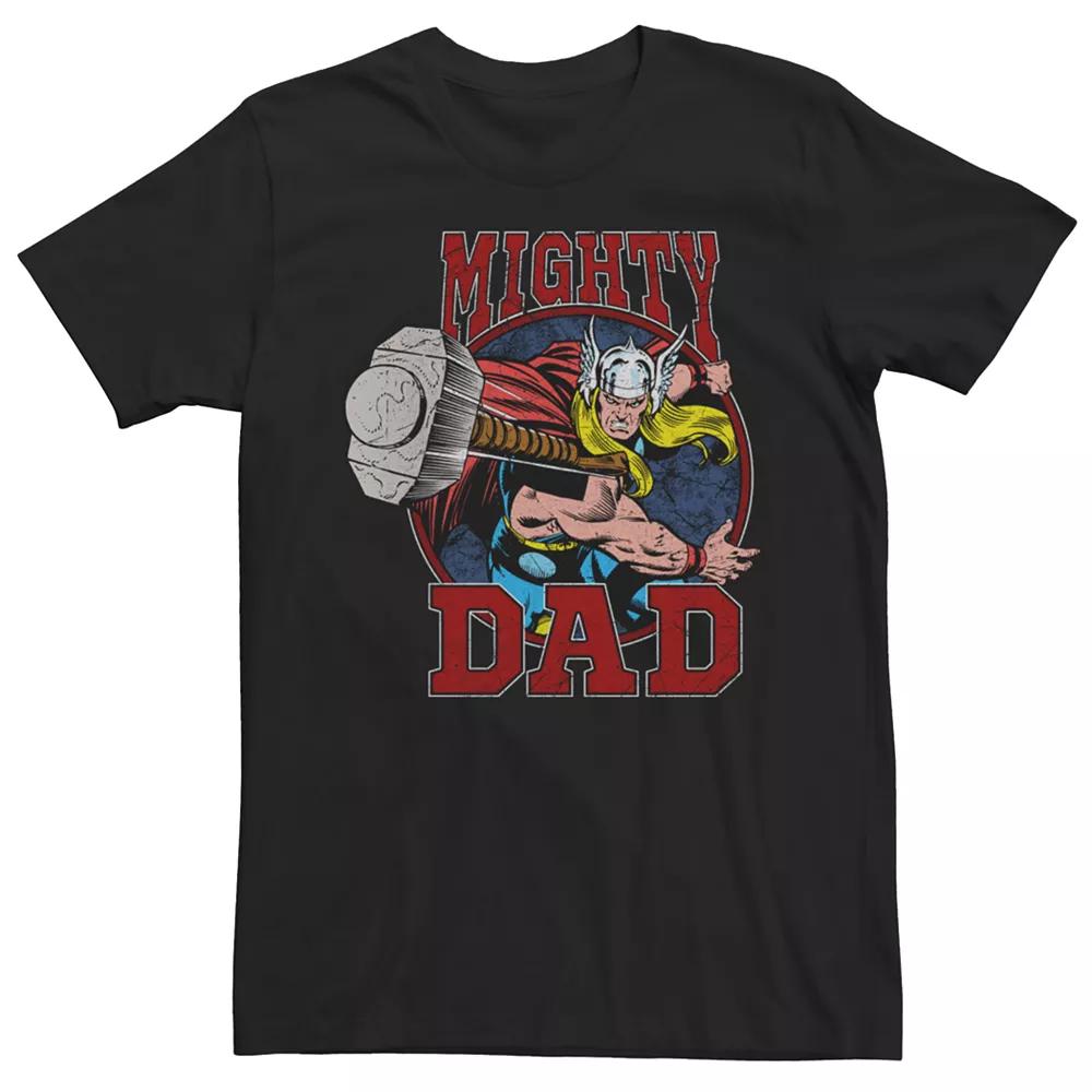 Men's Marvel Retro Avengers Thor Mighty Dad Hammer Throw Tee,  Product Image