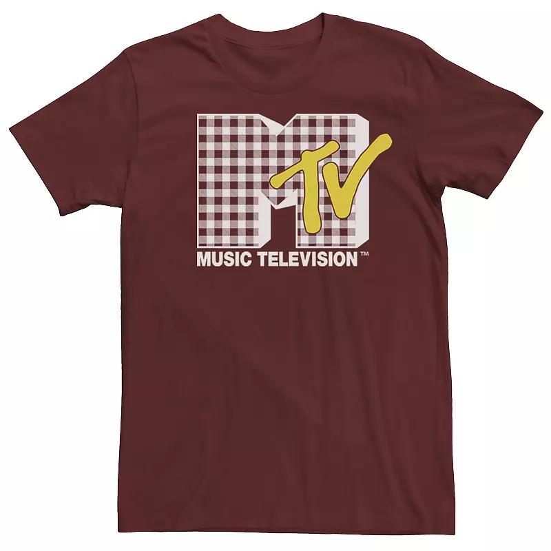 Men's MTV Gingham Style Logo Tee, Size: Medium, Red Product Image