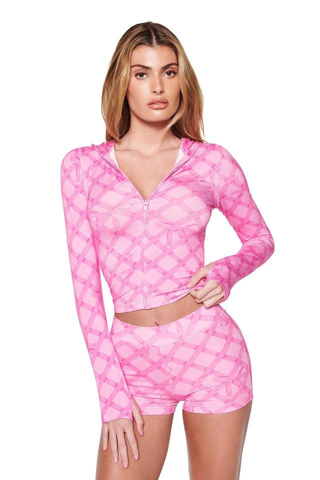 BLARE HOODIE - PINK : WRAPPED IN GIA Product Image