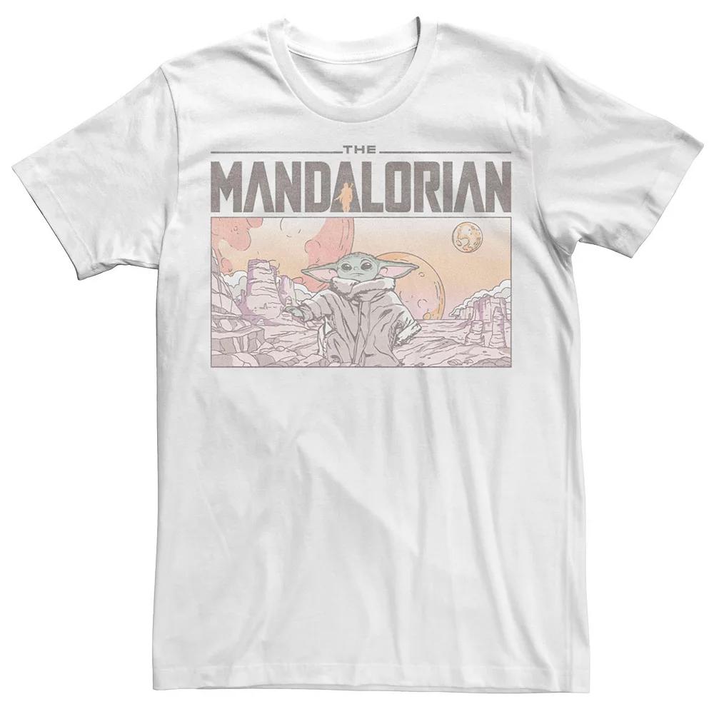 Men's Star Wars The Mandalorioan The Child Grogu Landscape Tee, Size: Large, White Product Image
