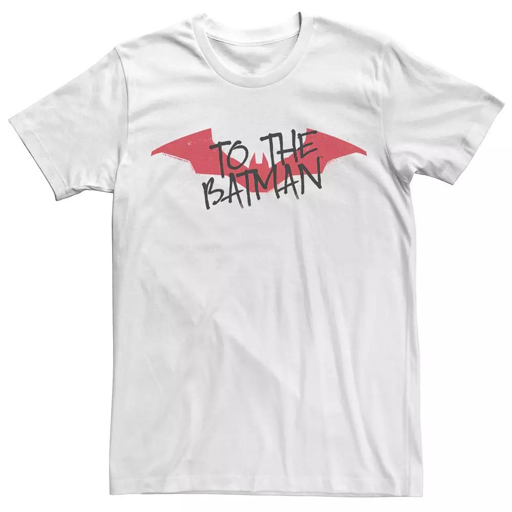 Men's DC Comics The Batman To The Batman Red Bat Logo Tee, Size: XL, White Product Image