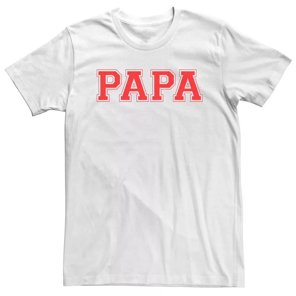 Big & Tall Father's Day Papa Collegiate Outlined Block Letters Tee, Men's,  Product Image