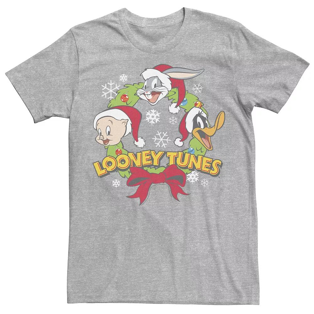 Men's Looney Tunes Christmas Group Shot Wreath Tee,  Product Image