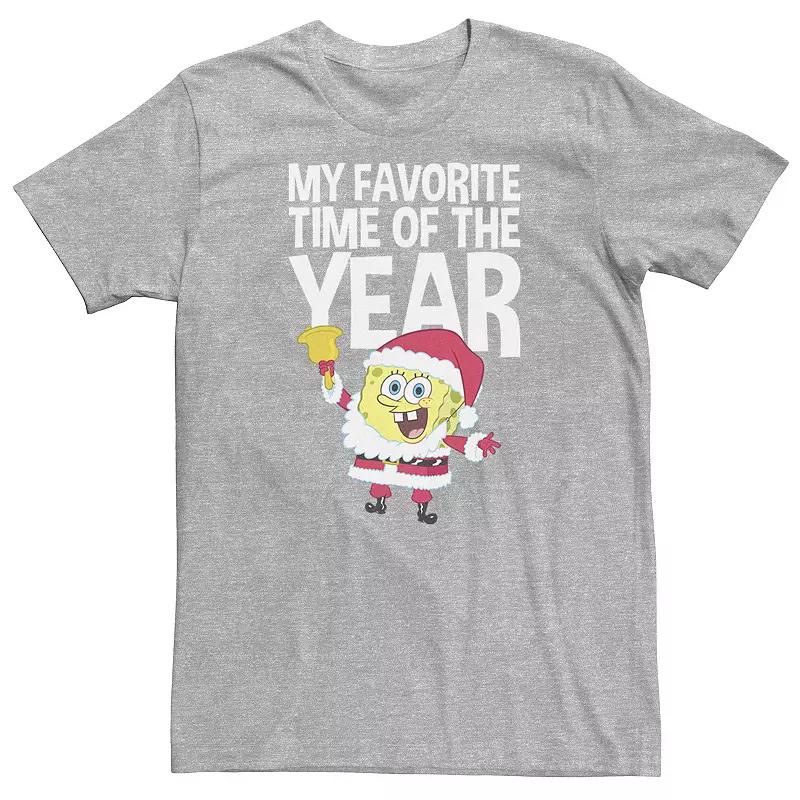 Big & Tall Nickelodeon SpongeBob SquarePants Santa Christmas "My Favorite Time Of Year" Tee, Boy's,  Product Image