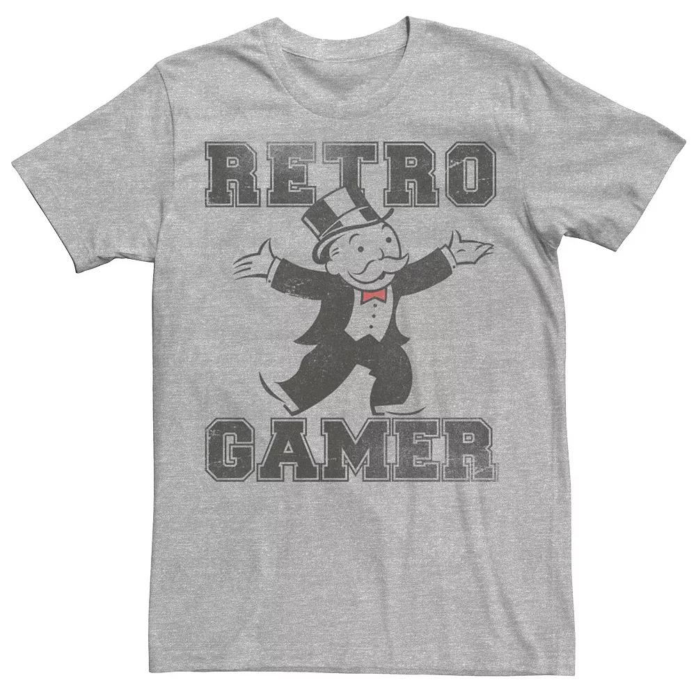 Men's Monopoly Retro Gamer Tee, Size: Large, Athletic Grey Product Image