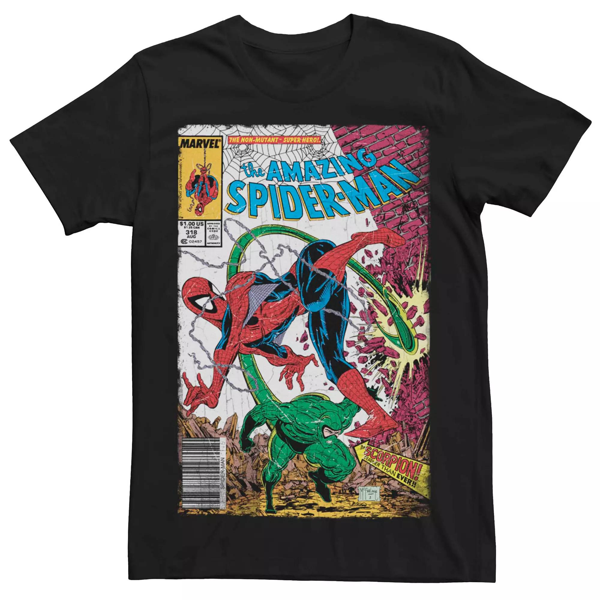 Men's Marvel Spider-Man vs Scorpion Comic Book Cover Tee,  Product Image