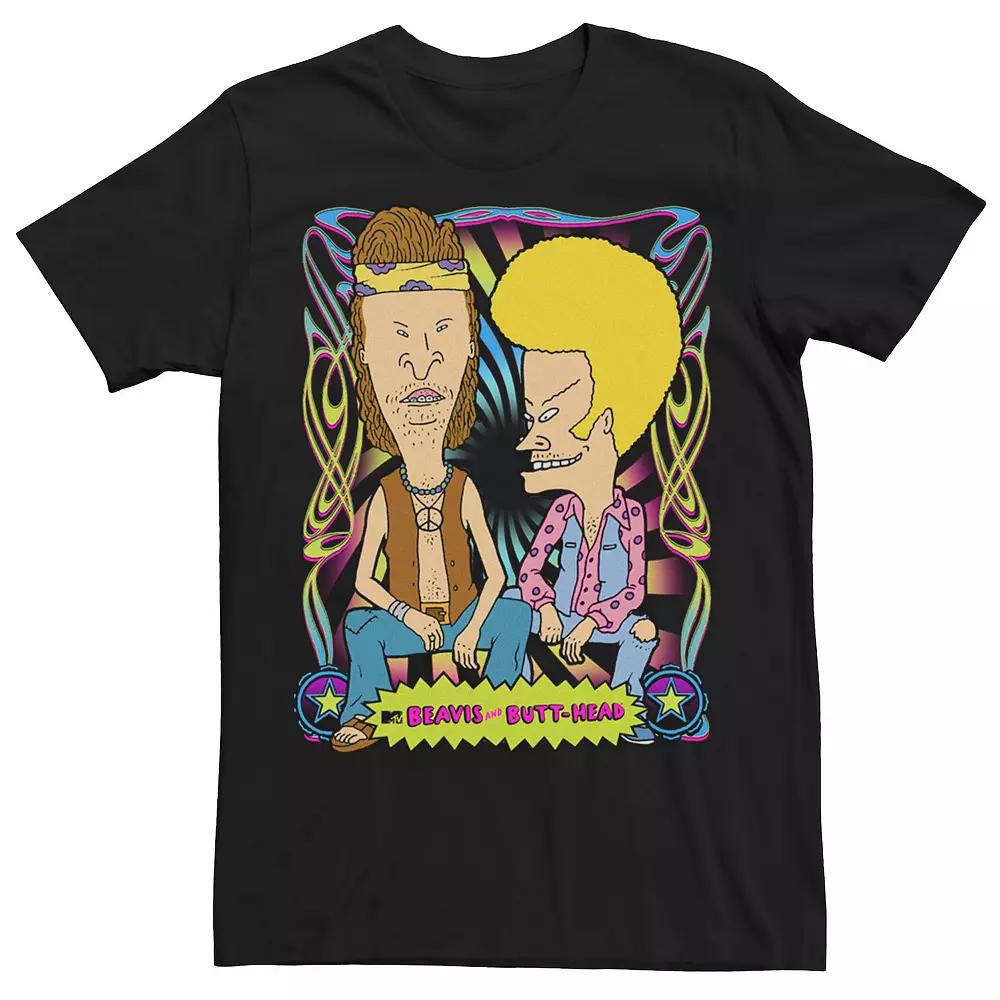 Men's Beavis And Butthead Psychedilic Groovy Dudes Tee,  Product Image