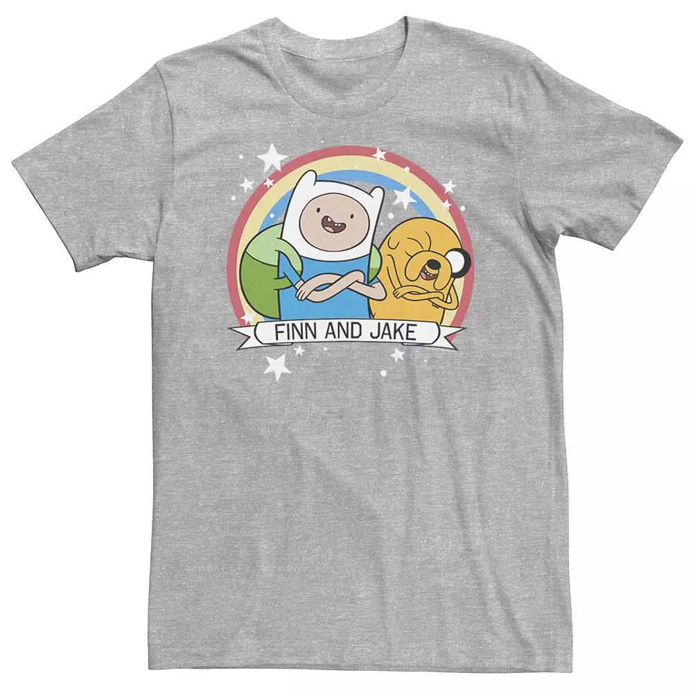Big & Tall Cartoon Network Adventure Time Finn & Jake Rainbow Banner Tee, Men's,  Product Image