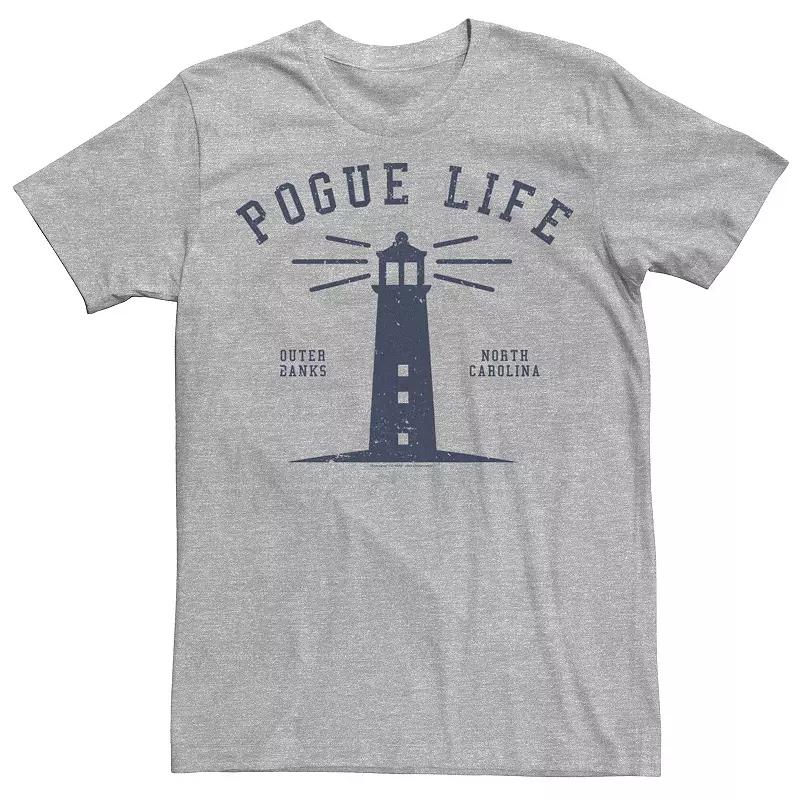 Men's Outer Banks Pogue Life Lighthouse Design Tee, Size: XS, Athletic Grey Product Image