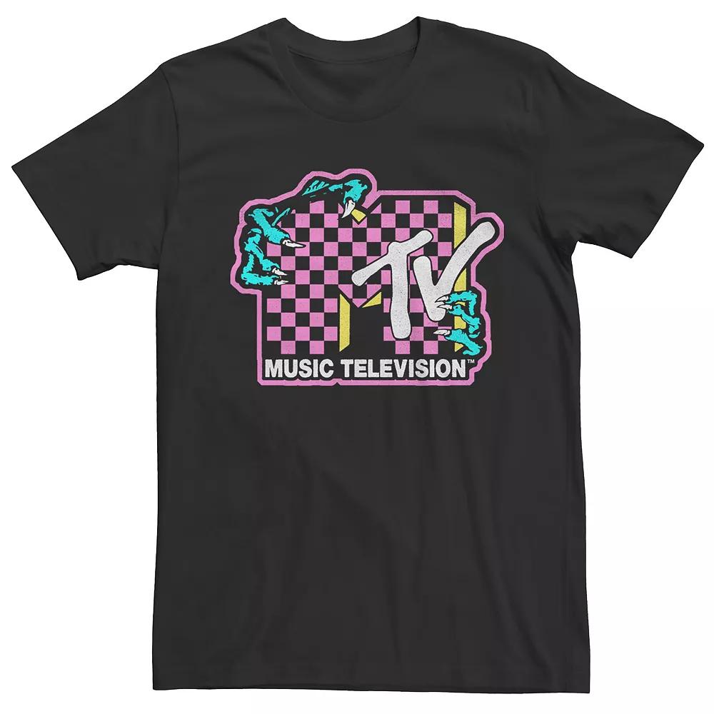Men's MTV Checkered Zombie Hands Logo Tee,  Product Image