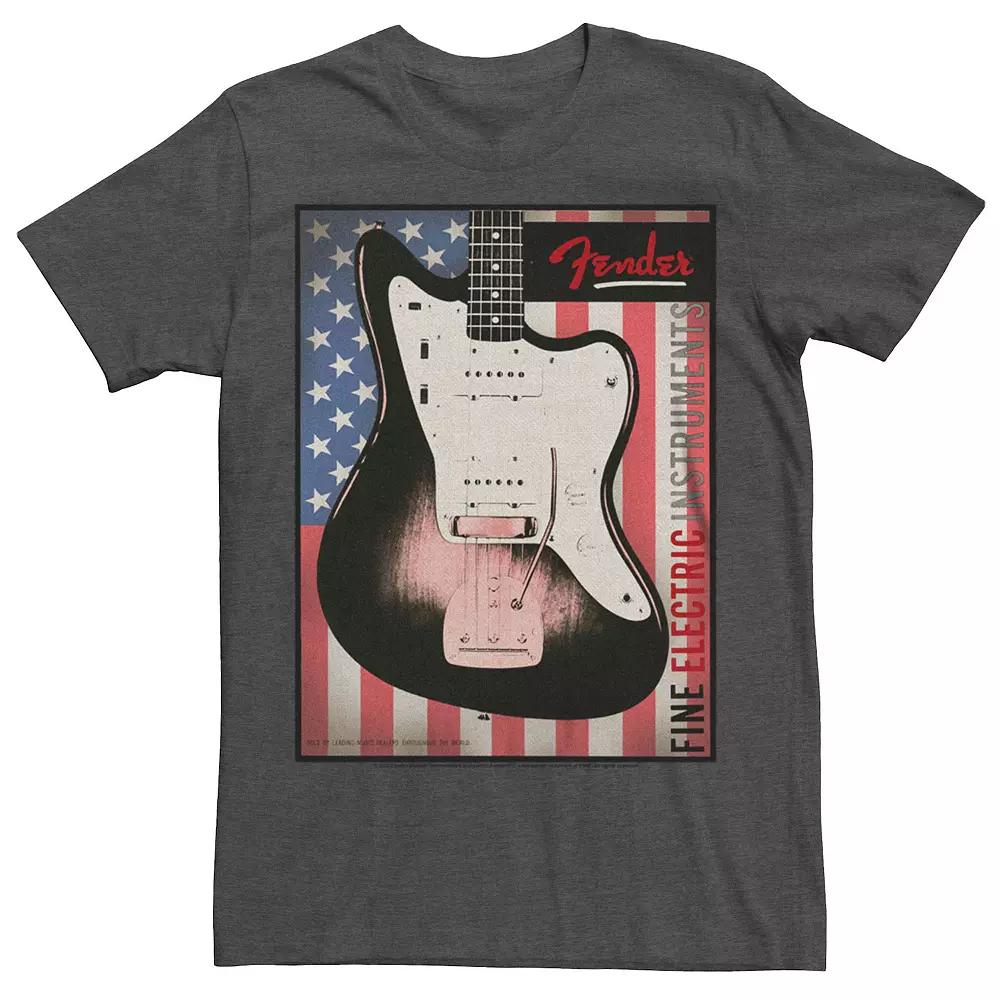 Men's Fender Fine Instruments USA Flag Poster Graphic Tee,  Product Image