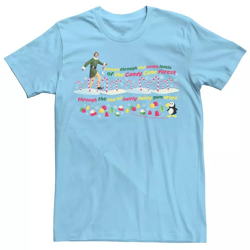 Men's Elf Buddy Seven Levels Of The Candy Cane Forest Text Tee,  Product Image