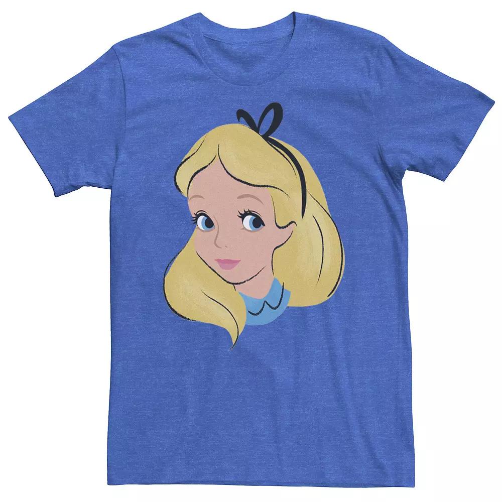Disney's Alice In Wonderland Alice Men's Big Face Tee, Size: Large, Light Blue Product Image