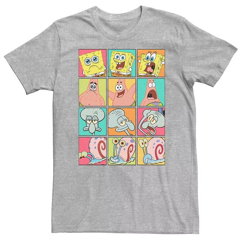 Big & Tall SpongeBob SquarePants Patrick Squidward Gary Expression Boxes Tee, Men's,  Product Image