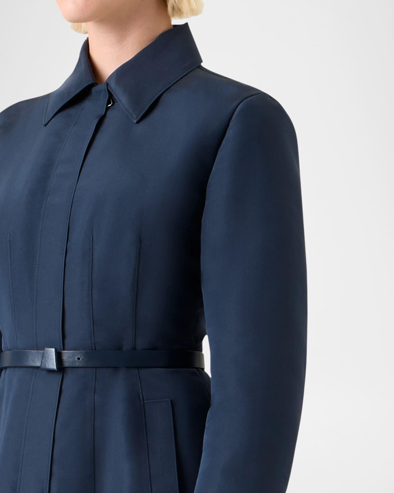 Ottoman Silk Belted A-Line Midi Shirtdress Product Image