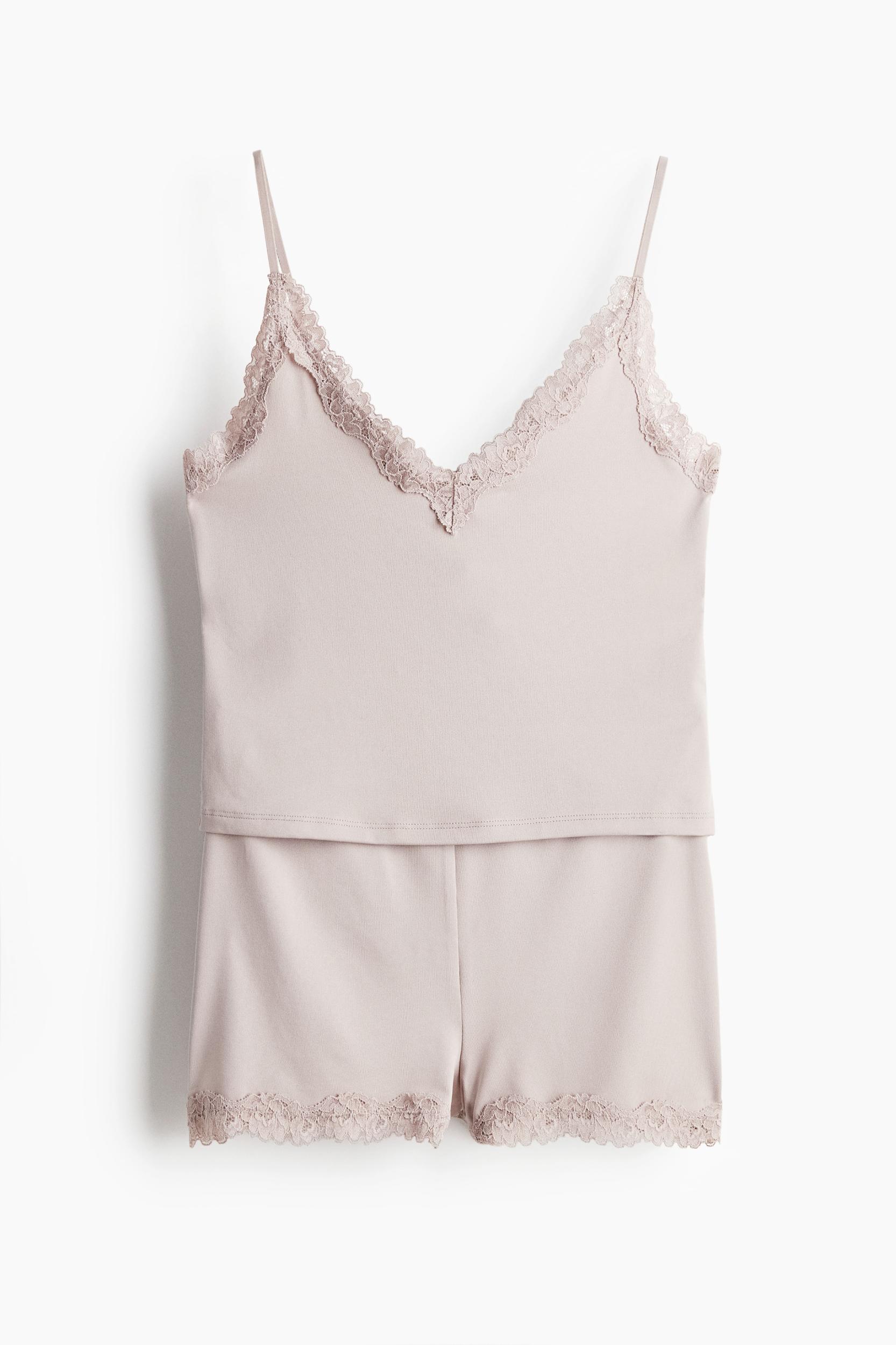 Lace-Trimmed Microfiber Pajamas Product Image