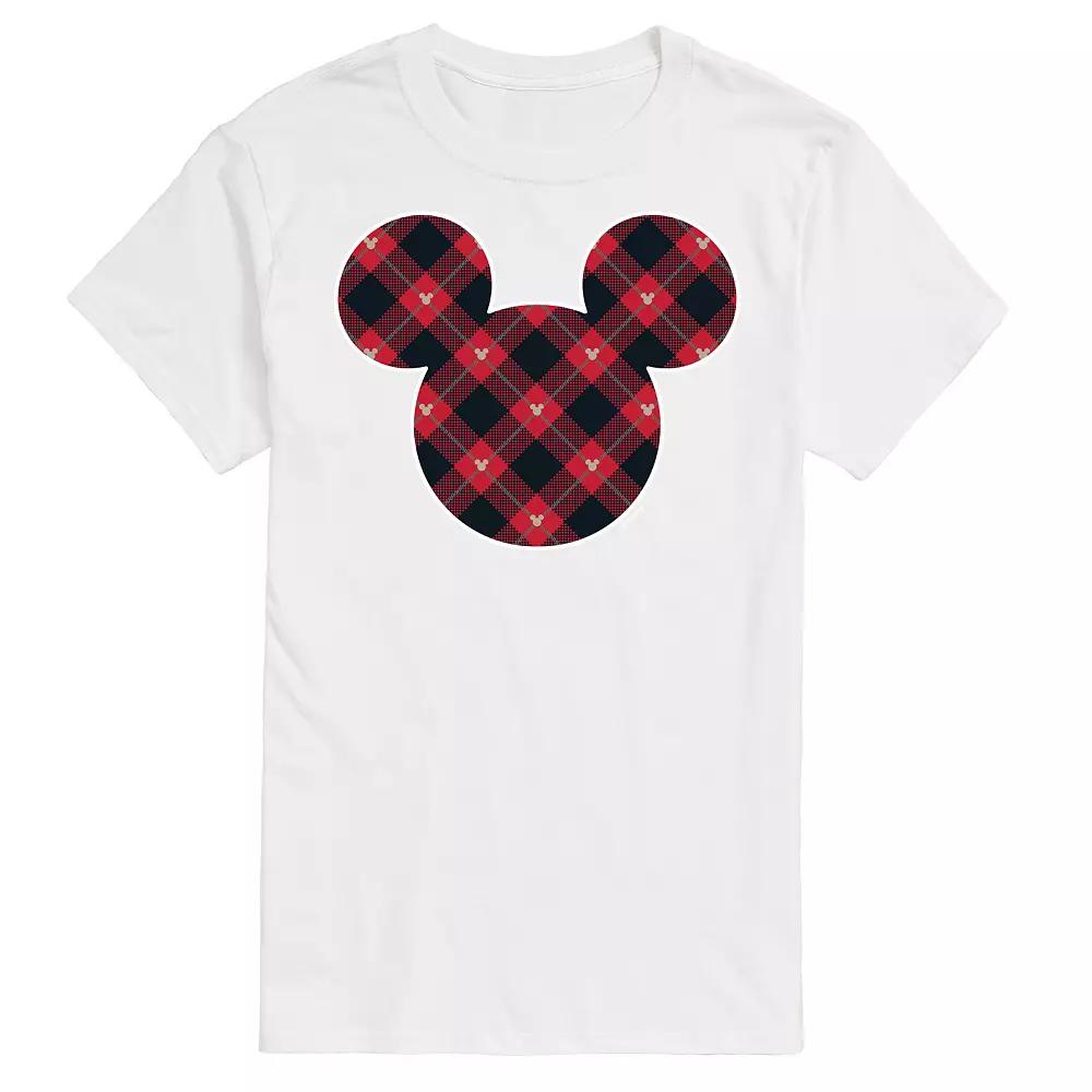 Disney's Mickey Mouse Men's Silhouette Plaid Fill Graphic Tee,  Product Image
